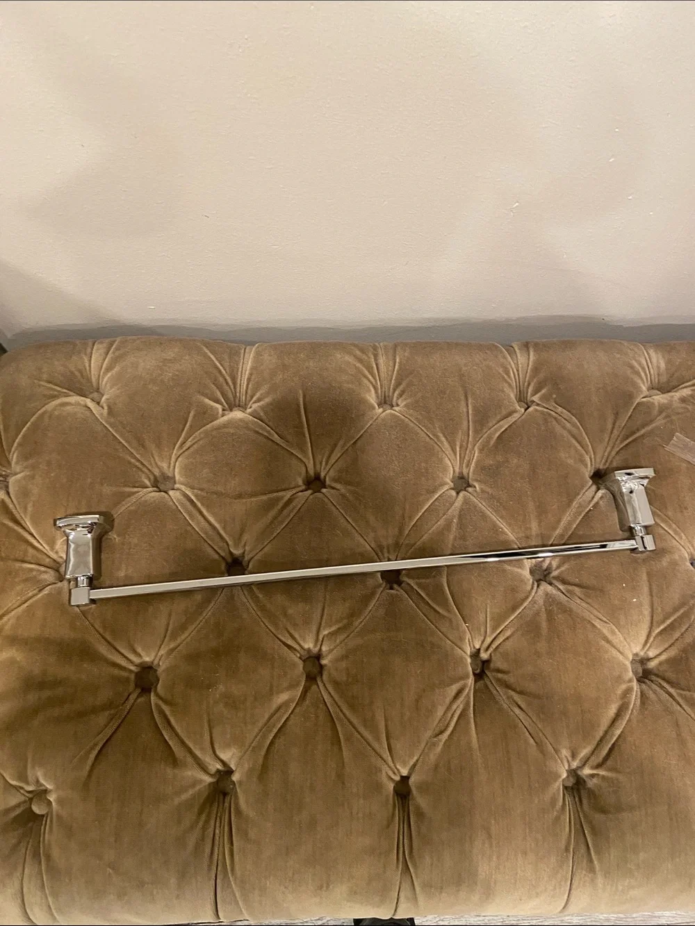 Polished Silver Wall Hook Bar - Modern Single Rail 26in long